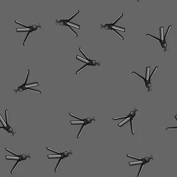 Seamless pattern digital tripod camera cartoon vector Stock Illustration