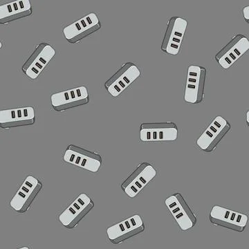Seamless pattern digital usb hub cartoon vector Illustrazione stock