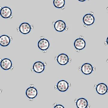 Seamless pattern digital water meter cartoon vector Stockillustratie