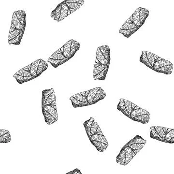 Seamless pattern dinner dolma sketch hand drawn Stock Illustration