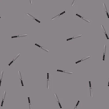 Seamless pattern dinner knife cartoon vector Stock Illustration