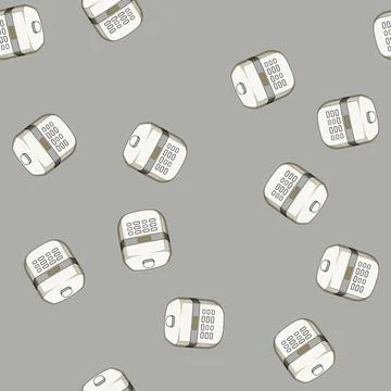 Seamless pattern dinner slow cooker cartoon vector Stock Illustration
