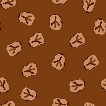 Seamless pattern dinosaur fossil cartoon vector Stock Illustration