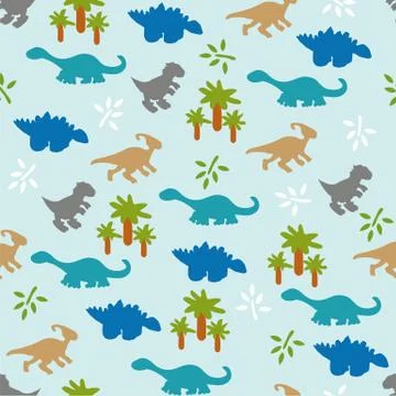 Seamless pattern with dinosaurs. Stock Illustration