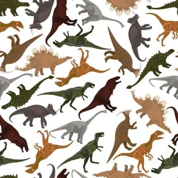 Seamless pattern with dinosaurs Stock Illustration