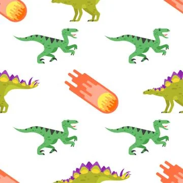 Seamless pattern with dinosaurs. Stock Illustration