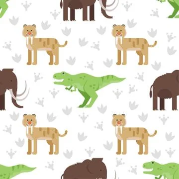Seamless pattern with dinosaurs. Stock Illustration