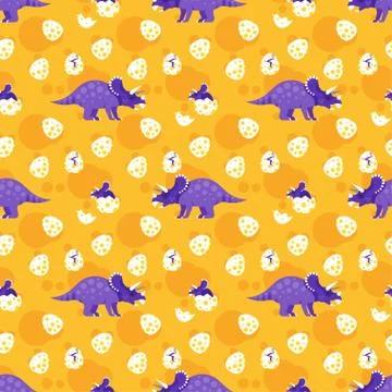 Seamless pattern with dinosaurs. Stock Illustration