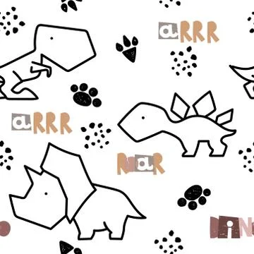 Seamless pattern with dinosaurs. Stock Illustration