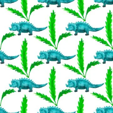 Seamless pattern with dinosaurs Stock Illustration