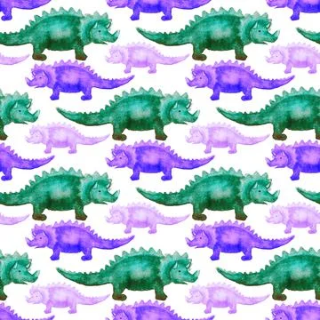 Seamless pattern with dinosaurs Stock Illustration