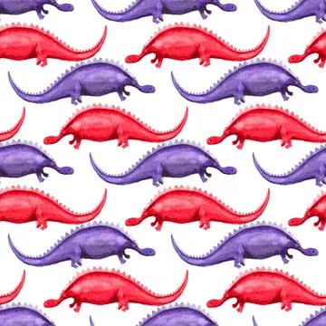 Seamless pattern with dinosaurs Stock Illustration