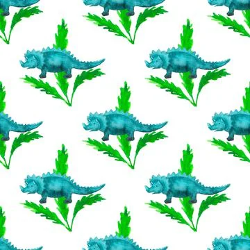 Seamless pattern with dinosaurs Stock Illustration
