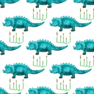 Seamless pattern with dinosaurs Stock Illustration