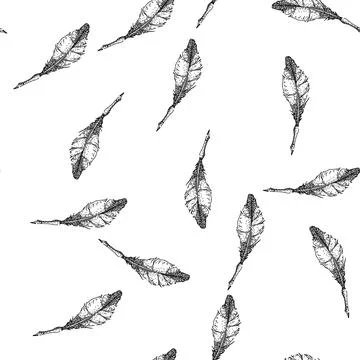 Seamless pattern dip quill pen sketch hand drawn Illustrazione stock