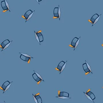 Seamless pattern diploma graduation hat cartoon vector Illustrazione stock