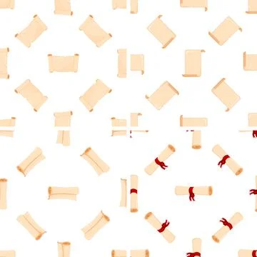 Seamless pattern with diplomas and ancient scrolls forming a background for Stock Illustration