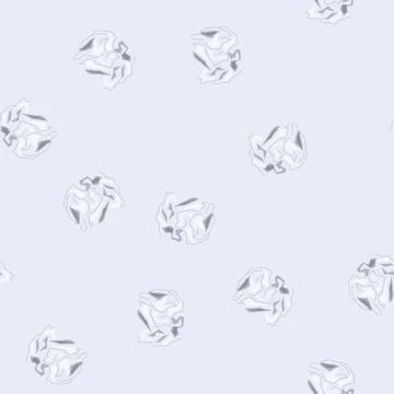 Seamless pattern discard crumpled paper balls cartoon vector Illustrazione stock