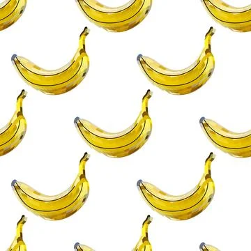 Seamless pattern disco mirror ball banana. Mosaic style Stock Illustration