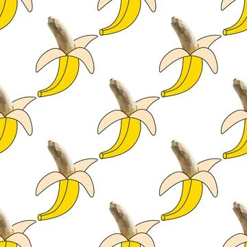 Seamless pattern disco mirror ball banana. Mosaic style イラスト素材