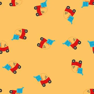 Seamless pattern discount cart toy cartoon vector イラスト素材