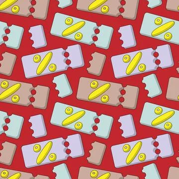Seamless pattern with discount coupons Stock Illustration