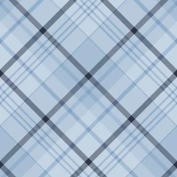 Seamless pattern in discreet cold blue and gray colors for plaid, fabric, Stock Illustration