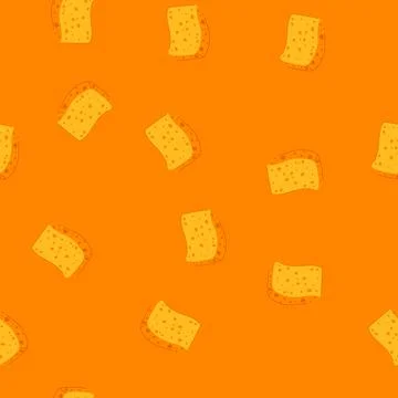 Seamless pattern dishwashing yellow sponge cartoon vector 库存插图