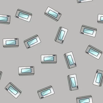 Seamless pattern disinfection uv light sanitizer medical cartoon vector Illustrazione stock