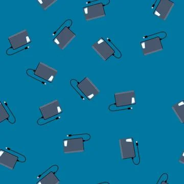 Seamless pattern disk hard drive cartoon vector Иллюстрация
