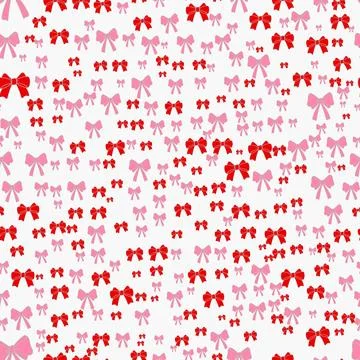 A seamless pattern displays mixed red and pink bows spread throughout 스톡 일러스트