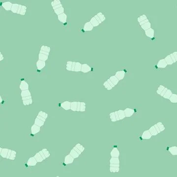 Seamless pattern disposable plastic water bottle cartoon vector Stock Illustration