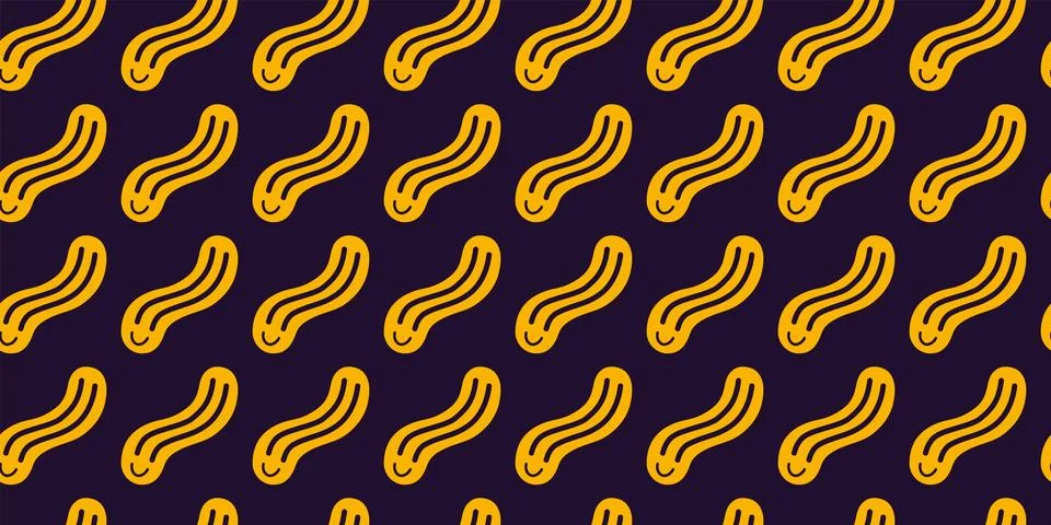 Seamless pattern with Distorted wavy smiley, melt yellow smile stretched in.. Stock Illustration