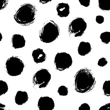 Seamless pattern with distressed dry brush circles and spots 스톡 일러스트
