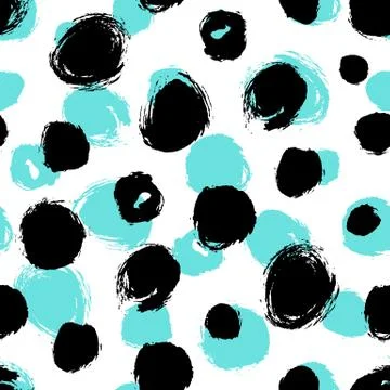 Seamless pattern with distressed dry brush circles and spots イラスト素材