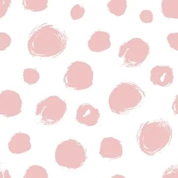 Seamless pattern with distressed dry brush circles and spots Stock Illustration