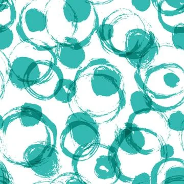 Seamless pattern with distressed dry brush circles and spots イラスト素材