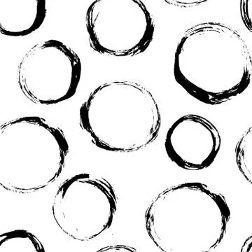 Seamless pattern with distressed dry brush circles and spots 스톡 일러스트