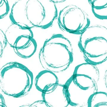 Seamless pattern with distressed dry brush circles and spots Stock Illustration