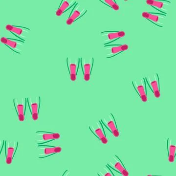Seamless pattern dive flippers cartoon vector Illustrazione stock