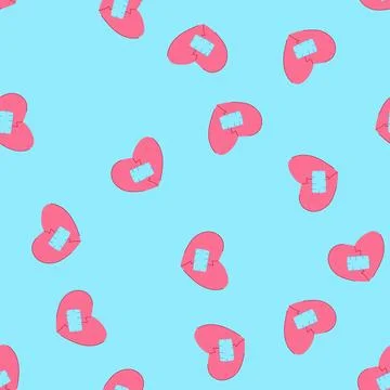 Seamless pattern divorce heart broken cartoon vector 스톡 일러스트