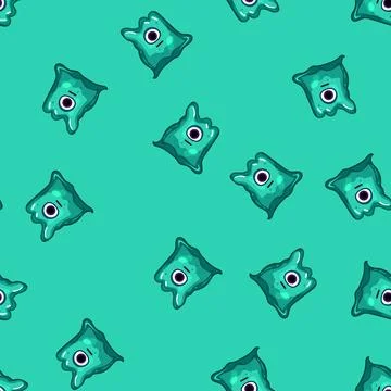 Seamless pattern diy slime character cartoon vector Stock Illustration