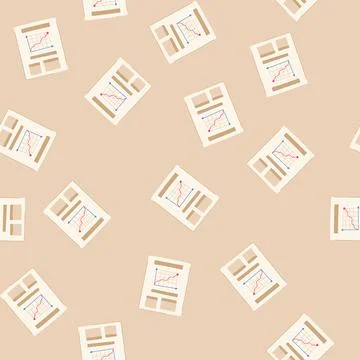 Seamless pattern document financial report cartoon vector Stock Illustration