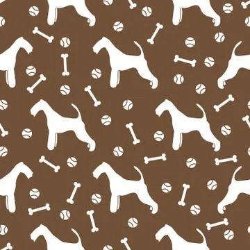 Seamless pattern with dog, bone, tennis ball. Illustrazione stock