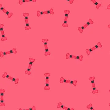 Seamless pattern dog bone toy providing pet chew and play time Stock Illustration