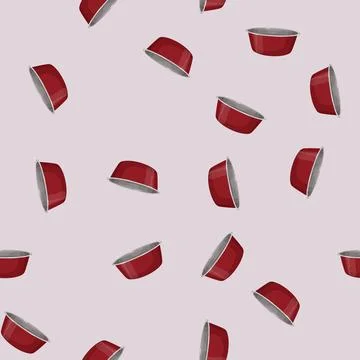 Seamless pattern dog bowl pet color icon vector Stock Illustration