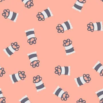 Seamless pattern dog cat paw cartoon vector イラスト素材