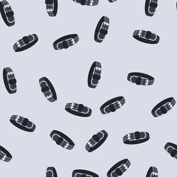 Seamless pattern dog collar accessory with buckle and metal eyelets Ilustração Stock