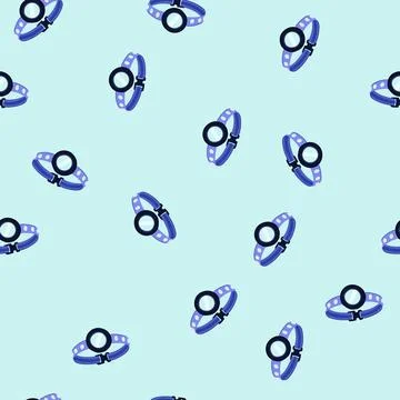 Seamless pattern dog collar with pet tracking device Stock Illustration