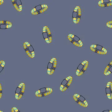 Seamless pattern dog gps tracker collar for pet location and safety Stock Illustration